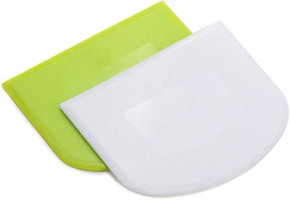 2 Pieces Dough Scraper Bowl Scraper Food-safe Plastic Dough Cutter Flexible