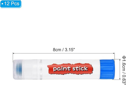 PATIKIL Tempera Paint Sticks, 12 Pcs Solid Tempera Paints Sticks Washable Bulk Markers Pen Quick Drying for Artists Beginners Art Supplies, Blue