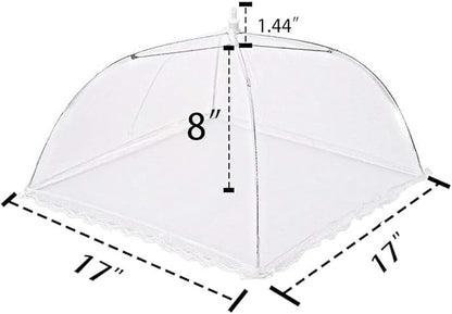 2 Pack Pop-Up Mesh Food Covers, 17 Inches Umbrella-Style Folding Mesh Food