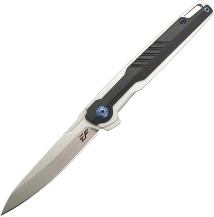 Eafengrow EF942 EDC Folding Knife, D2 Steel Blade Titanium Plating & G10 Handle,Pocket Clip with Frame Lock EDC Pocket Knife for Camping Hiking Survival Outdoor(Black)