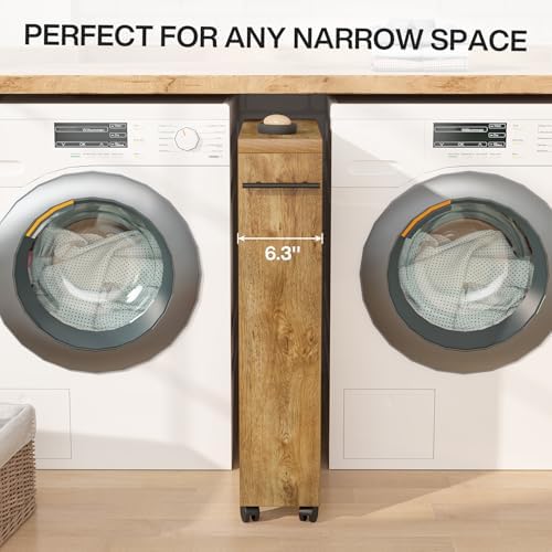 Tribesigns Slim Storage Cart, Rolling Narrow Kitchen Cart on Wheels for Small Place, 4-Tier Slide Out Slim Utility Cart Skinny Laundry Cart with Handle for Kitchen, Bathroom, Laundry