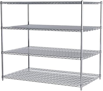 Akro-Mils AWP54UPRIGHT 54-Inch NSF Certified Industrial Grade Chrome Wire Shelf System Upright Leg Post Poles, (4 Pack)