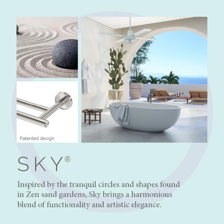 Gatco 5564 Sky Double Towel Bar, 24 Inch, Satin Nickel