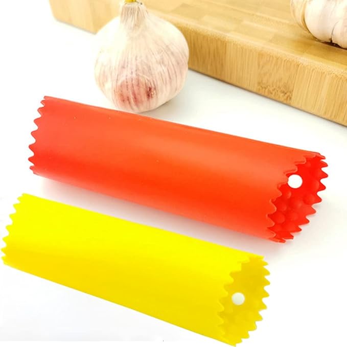 2 Set Silicone Garlic Peeler Easy Roller Tube Useful Garlic Odorfree Kitchen