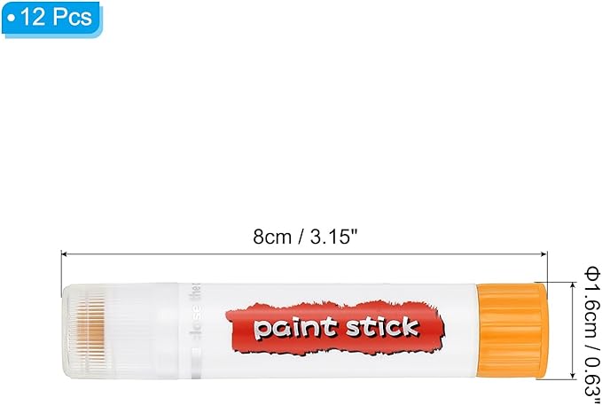 PATIKIL Tempera Paint Sticks, 12 Pcs Solid Tempera Paints Sticks Washable Bulk Markers Pen Quick Drying for Artists Beginners Art Supplies, Yellow
