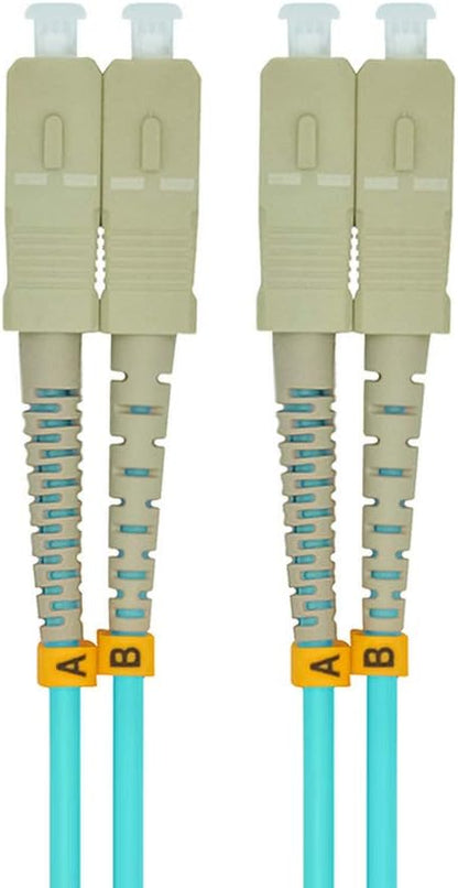 Jeirdus 50Meters 160ft SC to SC Duplex 50/125 10G OM3 Multi-Mode Fiber Optic