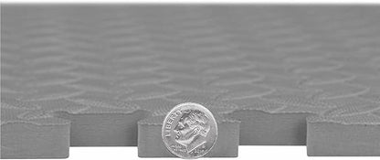 IncStores 1/2 Inch Thick Diamond Soft Foam Flooring Tiles | High-Density Interlocking Foam Tiles for Rugged Style in Your Home Gym, Playroom, and More | Grey, 12 Tiles
