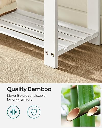 SONGMICS Bamboo Shoe Bench, 3-Tier Shoe Rack, 11.8 x 35.4 x 19.2 Inches