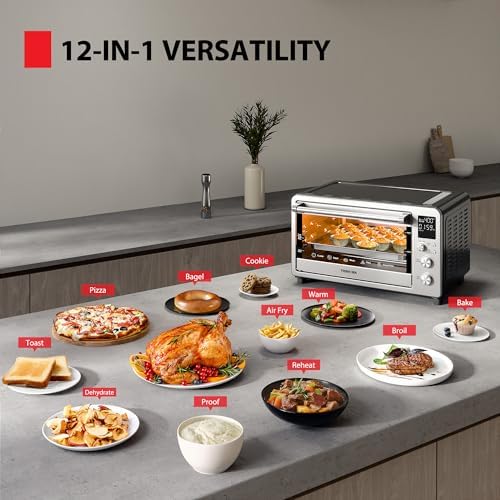TOSHIBA ChefFry Air Fryer Toaster Oven Combo, 26.4-Quart, Stainless Steel