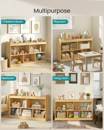 SONGMICS Kids' Toy Storage Shelf, Montessori Book Shelf with 5 Compartments
