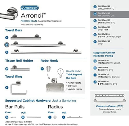 Amerock Arrondi 18" Polished Stainless Steel Towel Bar