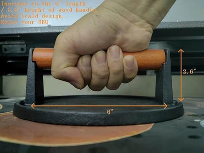 Firsgrill 2-Pack Burger Press 7.08" Round, Heavy-Duty Cast Iron Smash Burger