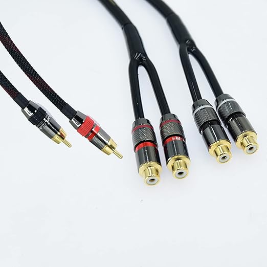 Arklove 5ft Shielded RCA Splitter Subwoofer Stereo Audio Video Cable 1 Male to