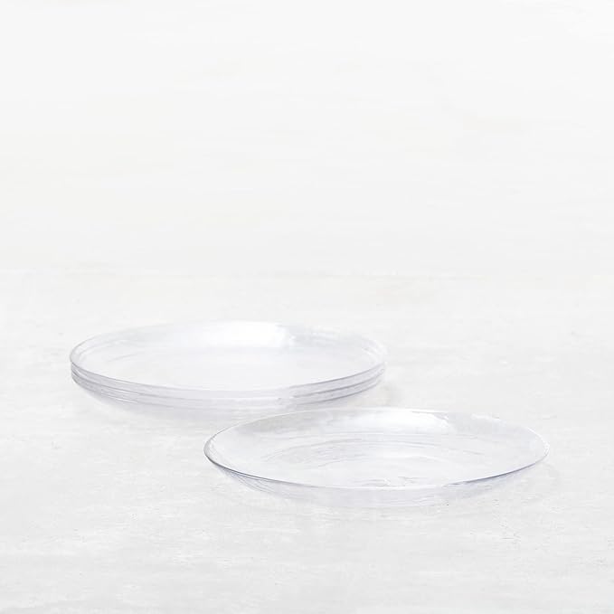Fortessa Los Cabos Glass Dinnerware Collection, Dinner Plate (Set of 4), 10.5 Inch, Clear