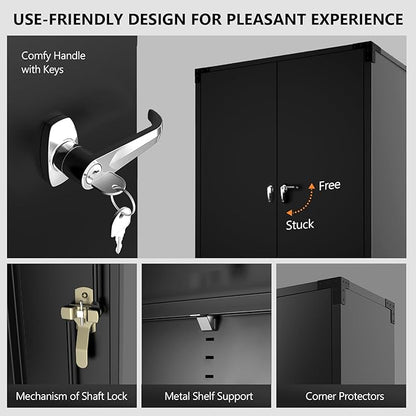 VINGLI Upgraded Wide & Deep Garage Storage Cabinet, Metal Storage Cabinet