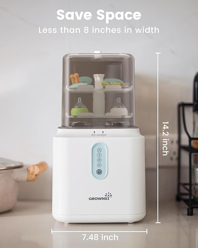 Grownsy 3 Layers Large Capacity Bottle Sterilizer and Dryer, 45% Faster