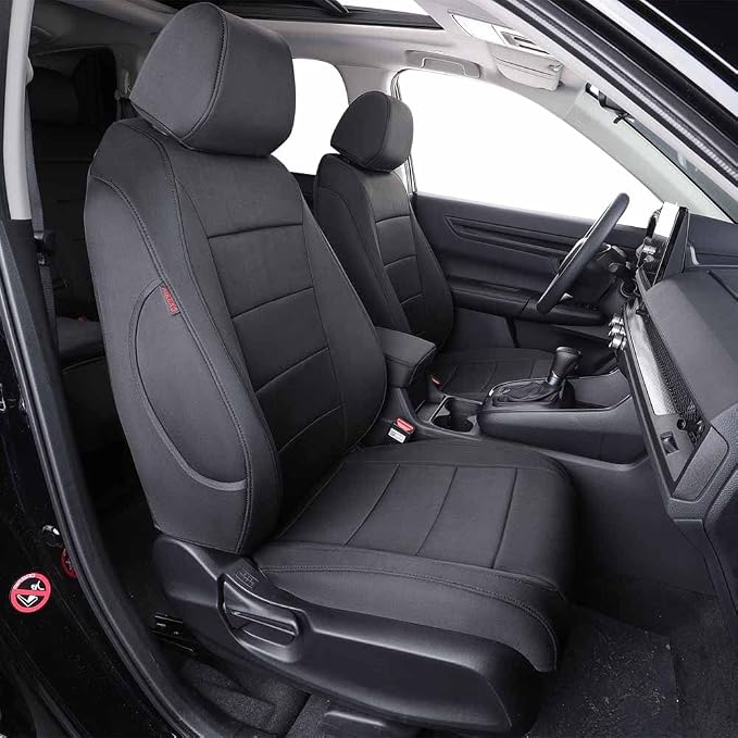 EKR CRV Seat Covers Custom Fit for Honda CRV 2017 2018 2019 2020 2021 2022, Car Seat Cover for Trucks SUV Full Set,Waterproof Car Seat Cushion, Neoprene (Black)