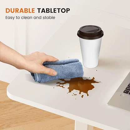 Mobile Bed Laptop Desk with Lockable Wheels and Height Adjustment Function