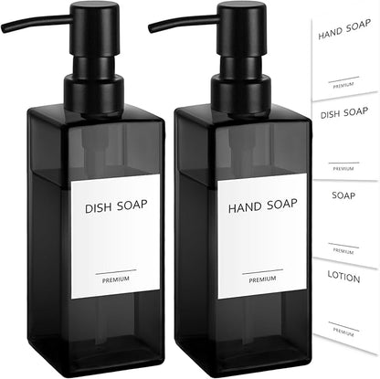 GMISUN Black Glass Soap Dispenser, Hand Soap Dispenser