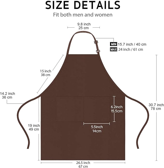 4 Packs Chef Apron, Waterproof Apron, Adjustable Aprons