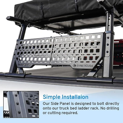 Syneticusa MR Retractable Truck Bed Cover with Rack Panels for Ford F-150 2004–2026 | 5.5' (67”) Short Bed | Aluminum Hard Retractable Tonneau Cover | One-Person Installable | Waterproof, Low-Profile