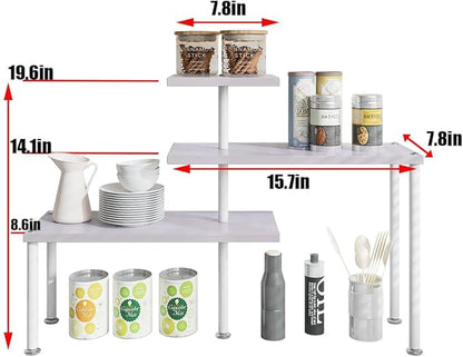 Countertop Organizer Organization 3 Tier Kitchen Corner Shelves Adjustable