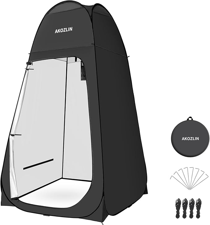 AKOZLIN Portable Pop Up Shower Tent Instant Privacy Dressing Changing Tent Outdoor Shower Room Camp Toilet Tent