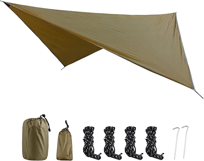 TRIWONDER Hammock Rain Fly Waterproof Tarp Camping Tent Footprint Ground Cloth Backpacking Tarp Camp Shelter Sunshade Mat for Outdoor Hiking Beach Picnic
