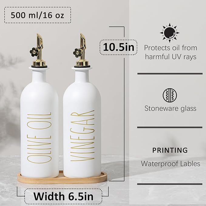 HOMCDALY 16oz Olive Oil Dispenser Bottles