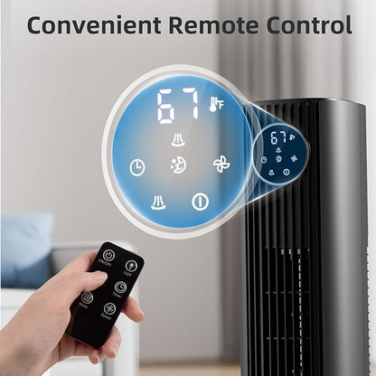 Antarctic Star Tower Fan Portable Floor Fans 85°Oscillating Fan Quiet Cooling