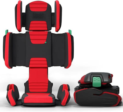 Mifold Hifold Adjustable Kids High Back Booster Car Seat with Strap – Racing Red