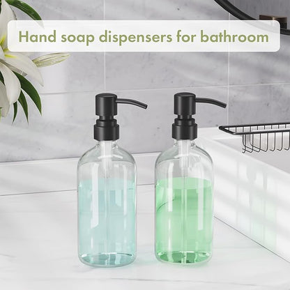 AmazerBath Soap Dispenser, 2 Pack Glass Soap Dispenser