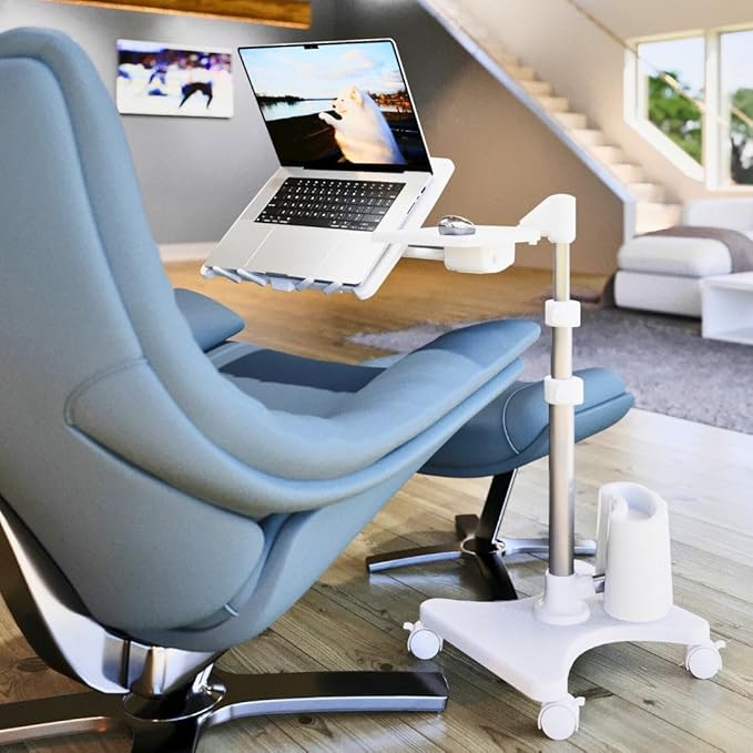 LEVO G2 Deluxe Adjustable Laptop Stand – Rolling Computer Desk & Ergonomic Table