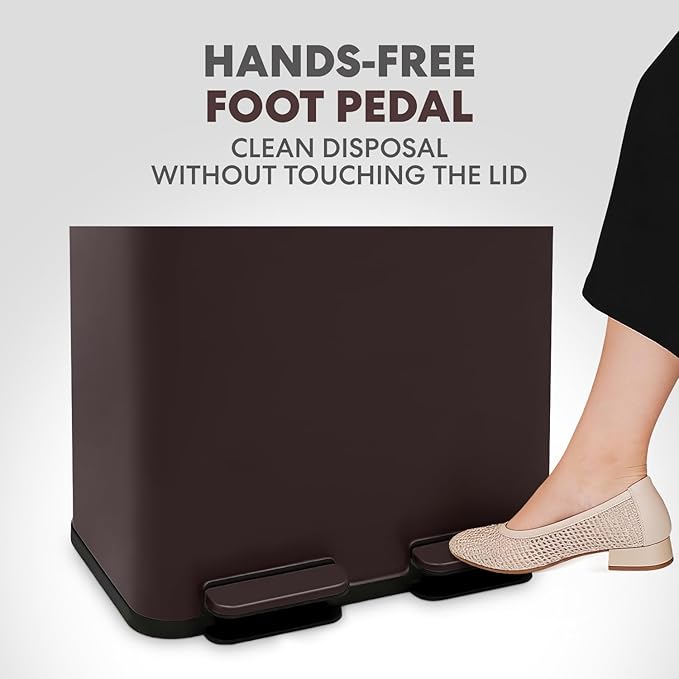 Simpli-Magic 60 Liter / 16 Gallon Rectangular Hands-Free Dual Compartment