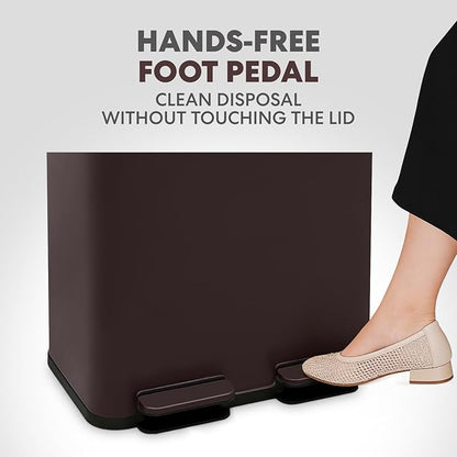 Simpli-Magic 60 Liter / 16 Gallon Rectangular Hands-Free Dual Compartment