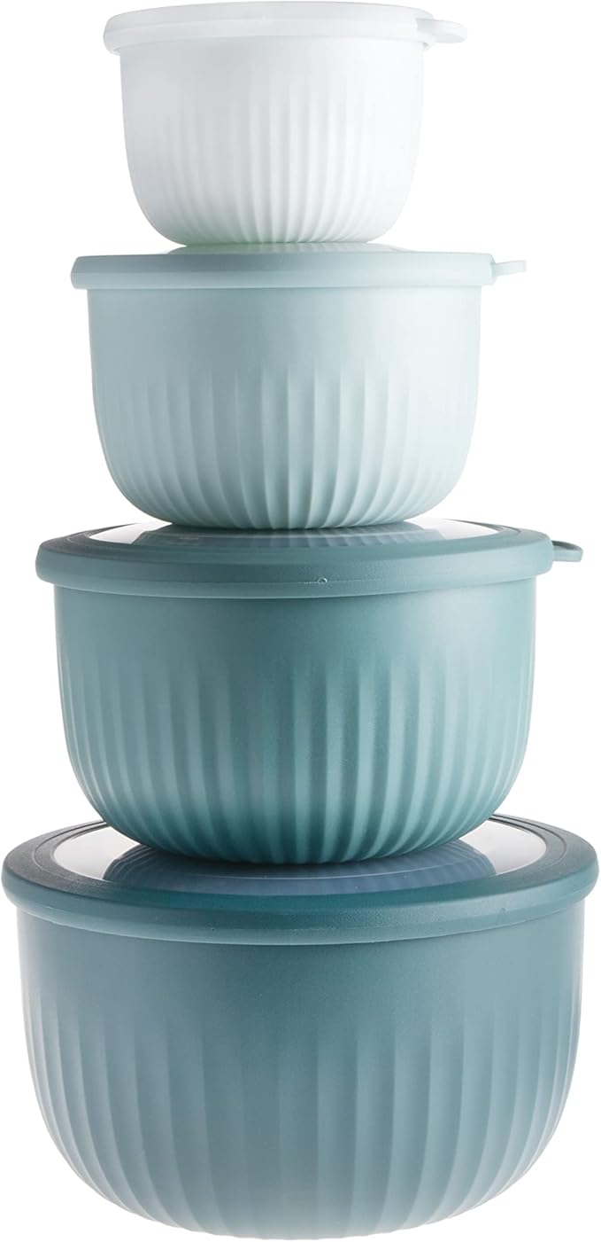 COOK WITH COLOR 4pc Plastic Mixing Bowl Set with Lids