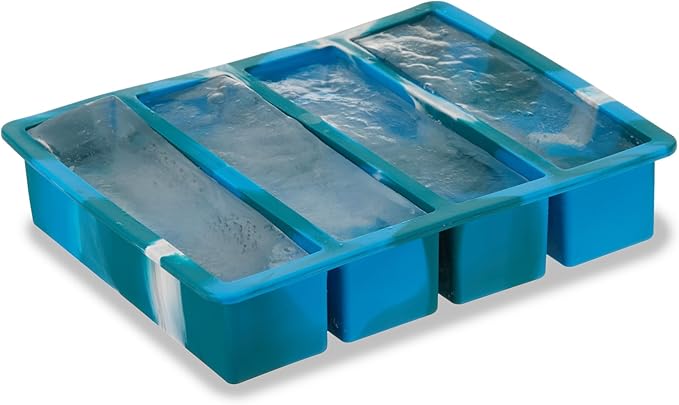 Host Ice Cube Tray, Makes Four 5-Inch Long Cubes, Durable Silicone Trays