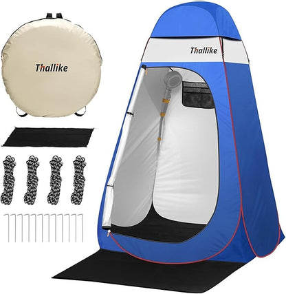 Upgrade Pop Up Privacy Shower Tent, Portable Camping Shower Tent, Camping Toilet Changing Room with Rain Shelter & Extended Floor Mat