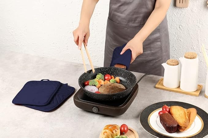 Oven Pot Holder with Pocket Cotton Heat Resistant Coaster Potholder Kitchen Hot
