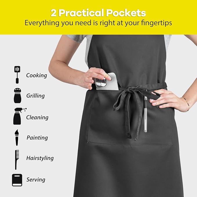 ROTANET Extra Large Apron for Men Adjustable Bib Aprons