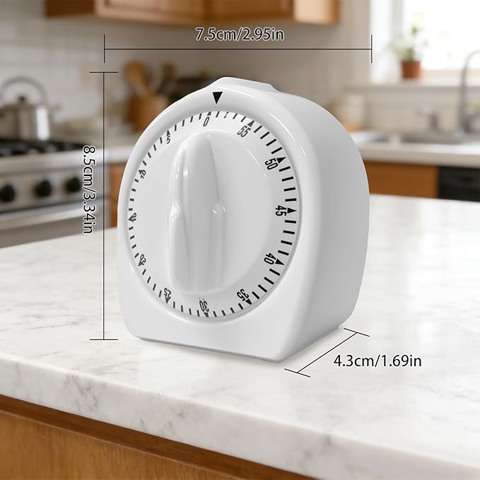Kitchen Timers for Cooking, 60 Minute Wind Up Timer, Visual Mechanical Timer