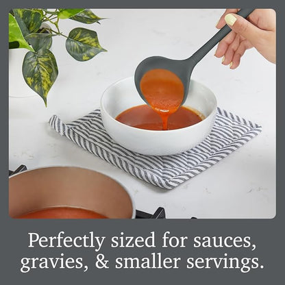 Tovolo Flex Core Small Silicone Ladle Charcoal Gray Heat Safe Silicone Soup