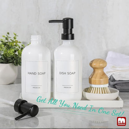 GMISUN Kitchen Soap Dispenser Set, 16 Oz Hand and Dish Soap Dispenser