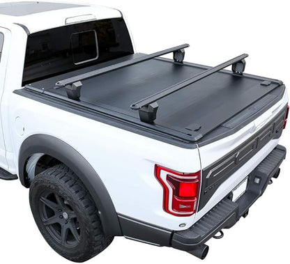 Syneticusa MR Retractable Truck Bed Cover with Crossbars for Ford F-150 2004–2026 | 5.5' (67”) Short Bed | Aluminum Hard Retractable Tonneau Cover | One-Person Installable | Waterproof, Low-Profile