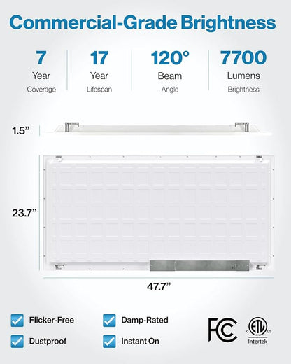 Sunco 24 Pack 2x4 LED Flat Panel Light Drop Ceiling Office Fixture, 7700 LM