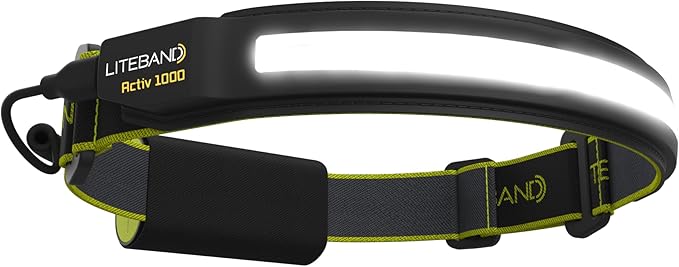 LED Headlamp Liteband Lightweight ACTIV 1000 Lumen Bright Head Lamp, Powerful High Rechargeable Battery Powered Headlamps, Camping, Running, Hard Hat Light, Best Rated For Forehead Flashlight, Night