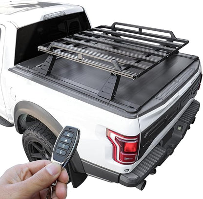 Syneticusa ER Power Retract Hard Tonneau Cover with Rack Kit Fits 2004-2026 Ford F-150 6’7” (78.9”) Truck Bed Off Road Overlanding Retractable