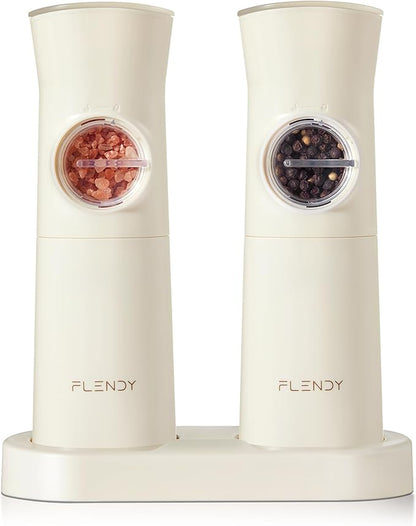 Flendy Gravity Electric Salt and Pepper Grinder Set Rechargeable, Automatic