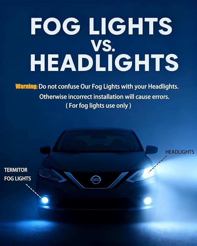 Termitor 9012/HIR2 Light Bulbs, 110,000LM 15X Ultra-Bright, 1:1 Mini Size, 6500K Cool White, No Flickering No Adapter Required Off-Road 9012 Fog Light, 90K+ Hrs Lifespan, Plug and Play, Pack of 2