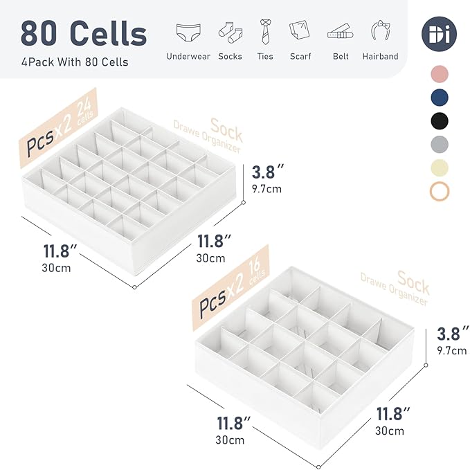 Joyoldelf Drawer Organizer 4 Pack